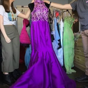 Rachel Allan Purple Dress